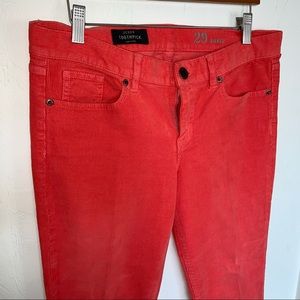 NWOT J Crew Womens “toothpick” Coral Corduroys